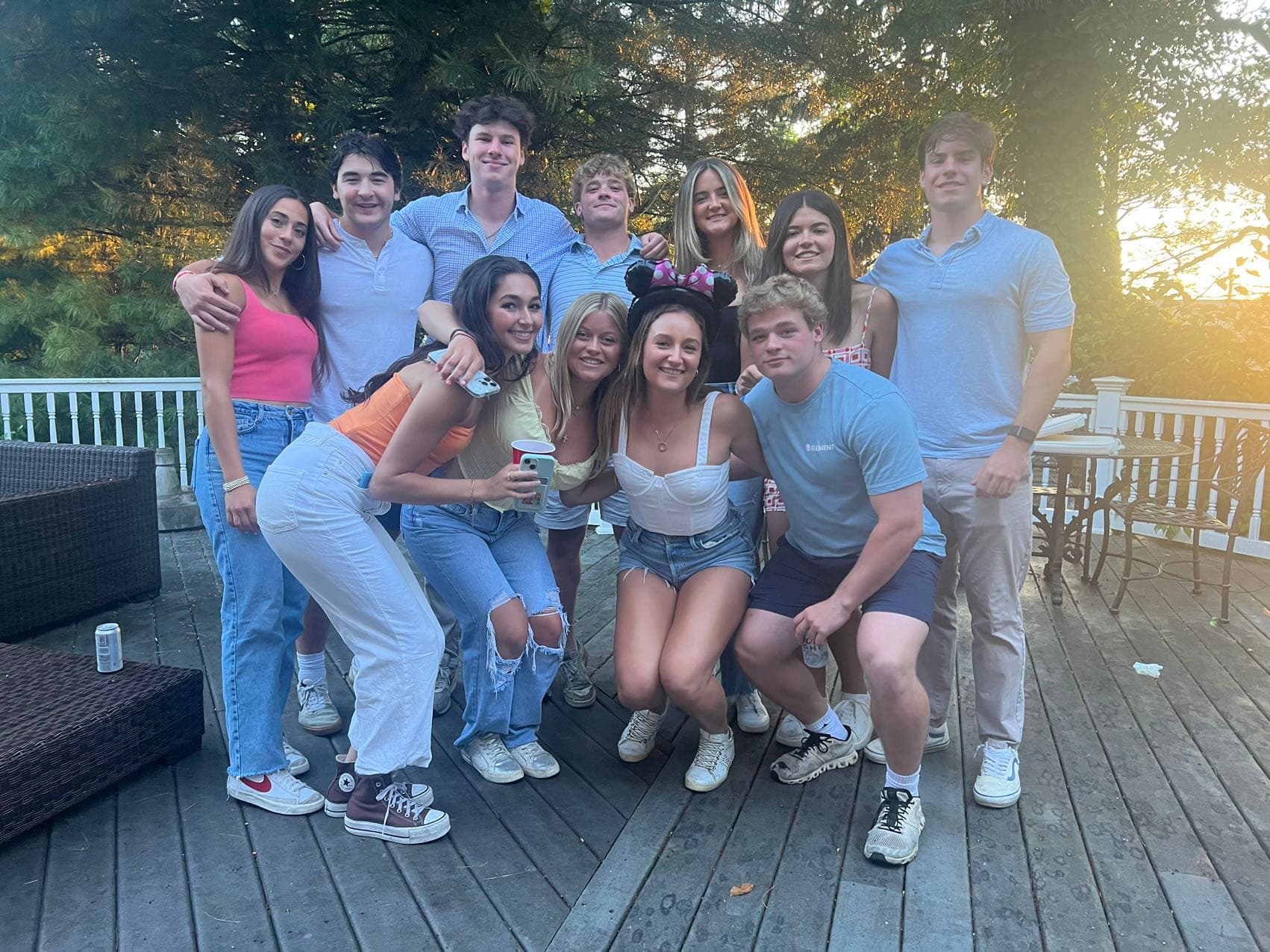 group celebration during a mobile hibachi party